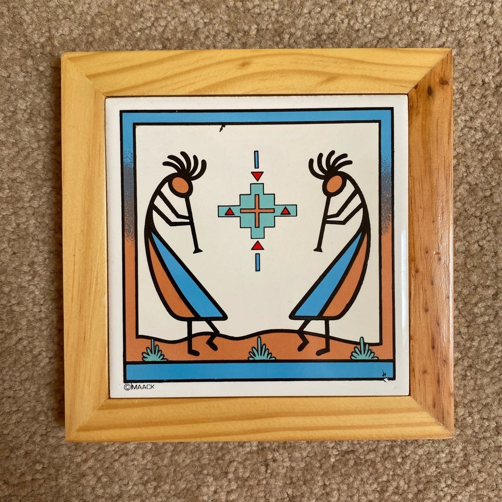 [Maack] Vintage Desert Dancing Kokopelli Tile Trivet